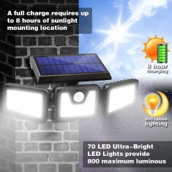 4 Projecteurs solaires sensor FALCON 800LM