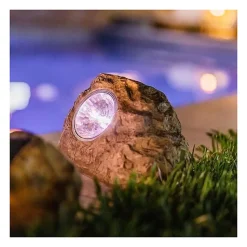 3 Rochers solaires ROCKY BROWN H14cm