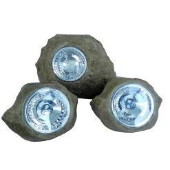 3 Rochers solaires ROCKY BROWN H14cm