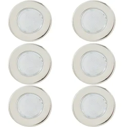 6 Spots à encastrer Hardin LED intégrée 3.6W lumière blanche GoodHome gris chromé