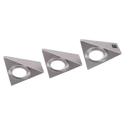 3 spots Chardin LED intégrée blanc neutre IP20 450lm 9W L.12xl.11,8xH.3,9cm chrome GoodHome