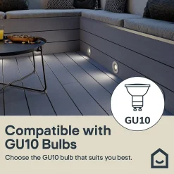 3 spots d'extérieur encastrables Wonsey argent GU10 25W IP65/IP67 Goodhome