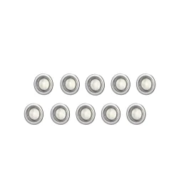 10 spots encastrable Coldstrip LED intégrée 4.9W IP65 et IP67 GoodHome argent lumière blanche