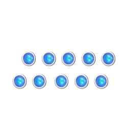 10 spots encastrable Coldstrip LED intégrée 4.9W IP65 et IP67 GoodHome argent lumière bleue