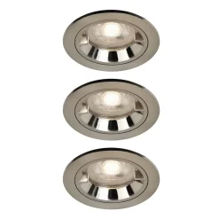 3 spots encastrables Caius GU10 blanc neutre IP44 345lm 4.7W Ø8.5xH.10.1cm chrome GoodHome