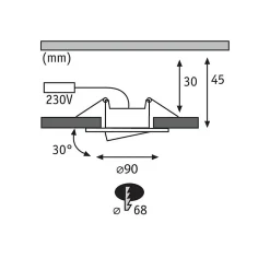 3 spots encastrables Calla LED intégrée 4000K IP65 3x680lm rond orientable chrome mat Paulmann