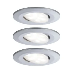 3 spots encastrables Calla LED intégrée 4000K IP65 3x680lm rond orientable chrome mat Paulmann
