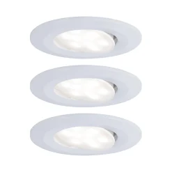 3 spots encastrables Calla LED intégrée 4000K IP65 3x680lm rond orientable blanc dépoli Paulmann
