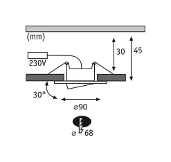 3 spots encastrables Calla LED intégrée 4000K IP65 3x680lm rond orientable blanc dépoli Paulmann