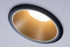 3 spots encastrables Cole LED intégrée blanc chaud IP44 3x470lm Ø8cm doré finition noire Paulmann