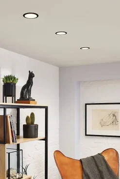 3 spots encastrables Cole LED intégrée blanc chaud IP44 3x470lm Ø8cm doré finition noire Paulmann