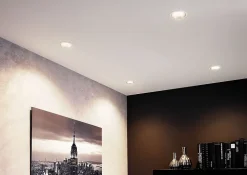 3 spots encastrables Cole LED intégrée blanc chaud IP44 3x470lm Ø8cm argent finition blanche Paulmann