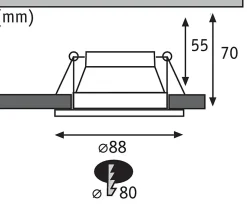 3 spots encastrables Cole LED intégrée blanc chaud IP44 3x470lm Ø8cm argent finition noire Paulmann