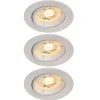 3 spots encastrables Debye GU10 blanc chaud IP20 dimmable 520lm 5.8W Ø8.5xH.9.4cm blanc GoodHome