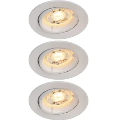 3 spots encastrables Debye GU10 blanc chaud IP20 dimmable 520lm 5.8W Ø8.5xH.9.4cm blanc GoodHome