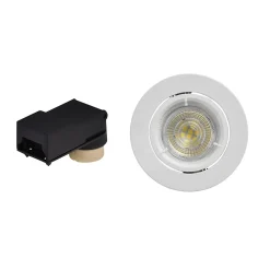 3 spots encastrables Debye GU10 blanc chaud IP20 dimmable 520lm 5.8W Ø8.5xH.9.4cm blanc GoodHome