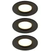 3 spots encastrables Etana LED intégrée blanc chaud IP65 410lm 4.7W Ø8.5cmxH.3.1cm métal noir GoodHome