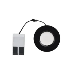 3 spots encastrables Etana LED intégrée blanc chaud IP65 410lm 4.7W Ø8.5cmxH.3.1cm métal noir GoodHome