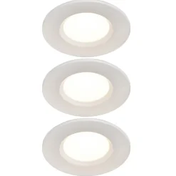 3 spots encastrables Etana LED intégrée blanc chaud IP65 410lm 4.7W Ø8.5cmxH.3.1cm métal blanc GoodHome