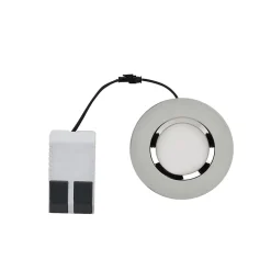 3 spots encastrables Etana LED intégrée blanc chaud IP65 410lm 4.7W Ø8.5cmxH.3.1cm métal chrome GoodHome