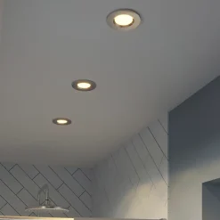 3 spots encastrables Etana LED intégrée blanc chaud IP65 410lm 4.7W Ø8.5cmxH.3.1cm métal chrome GoodHome