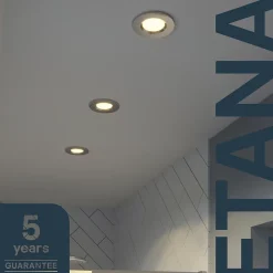 3 spots encastrables Etana LED intégrée blanc chaud IP65 410lm 4.7W Ø8.5cmxH.3.1cm métal chrome GoodHome