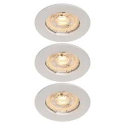 3 spots encastrables GU10 blanc chaud IP20 230lm 3.1W Ø8.2xH.8.7cm blanc