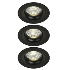 3 spots encastrables Hobson LED intégrée blanc neutre IP20 dimmable 450lm 6.1W Ø8.8xH.5.3cm noir GoodHome