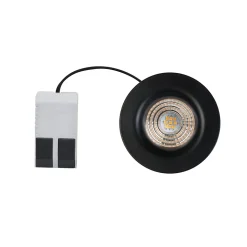 3 spots encastrables Hobson LED intégrée blanc chaud IP20 dimmable 450lm 6.1W Ø8.8xH.5.3cm noir GoodHome