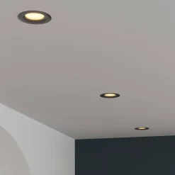 3 spots encastrables Hobson LED intégrée blanc chaud IP20 dimmable 450lm 6.1W Ø8.8xH.5.3cm noir GoodHome