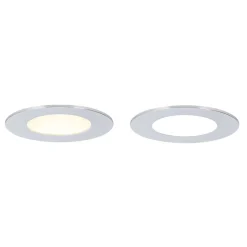 3 spots encastrables Karluk LED intégrée variation de blancs IP65 500lm 6.5W Ø8xH.2,4cm argent GoodHome