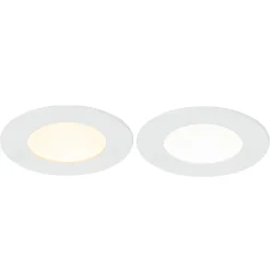 3 spots encastrables Karluk LED intégrée variation de blancs IP65 500lm 6.5W Ø8xH.2,4cm blanc GoodHome