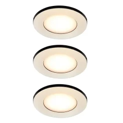 3 spots encastrables Leavitt LED intégrée blanc chaud IP44 300lm 4.5W Ø8.5xH.4.7cm chrome GoodHome