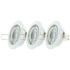 3 spots encastrables LED integrée blanc neutre IP20 4000K 345lm 4W rond Xanlite