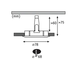 3 spots encastrables Nova GU10 4000K IP44 3x470lm Ø6,8cm acier brossé Paulmann