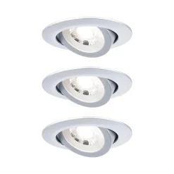 3 spots encastrables Paulmann LED intégrée 3000K IP20 3x580lm rond orientable chromé Paulmann