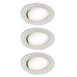 3 spots encastrables Quimby LED intégrée blanc neutre IP20 dimmable 350lm 5.5W Ø8.5xH.5.2cm blanc GoodHome
