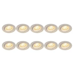 10 spots encastrables Salk GU10 blanc chaud IP20 450lm 4.9W Ø8.5xH.9.4cm blanc GoodHome