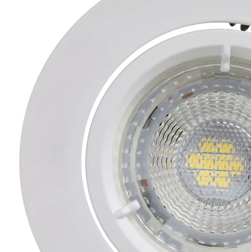 10 spots encastrables Salk GU10 blanc neutre IP20 450lm 4.9W Ø8.5xH.9.4cm blanc GoodHome