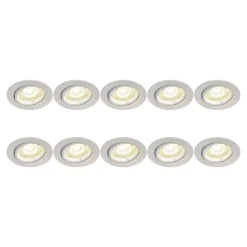 10 spots encastrables Salk GU10 blanc neutre IP20 450lm 4.9W Ø8.5xH.9.4cm blanc GoodHome