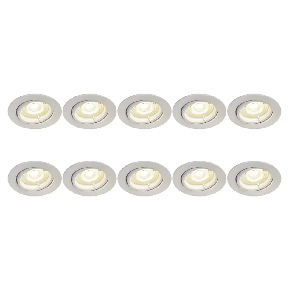 10 spots encastrables Salk GU10 blanc neutre IP20 450lm 4.9W Ø8.5xH.9.4cm blanc GoodHome