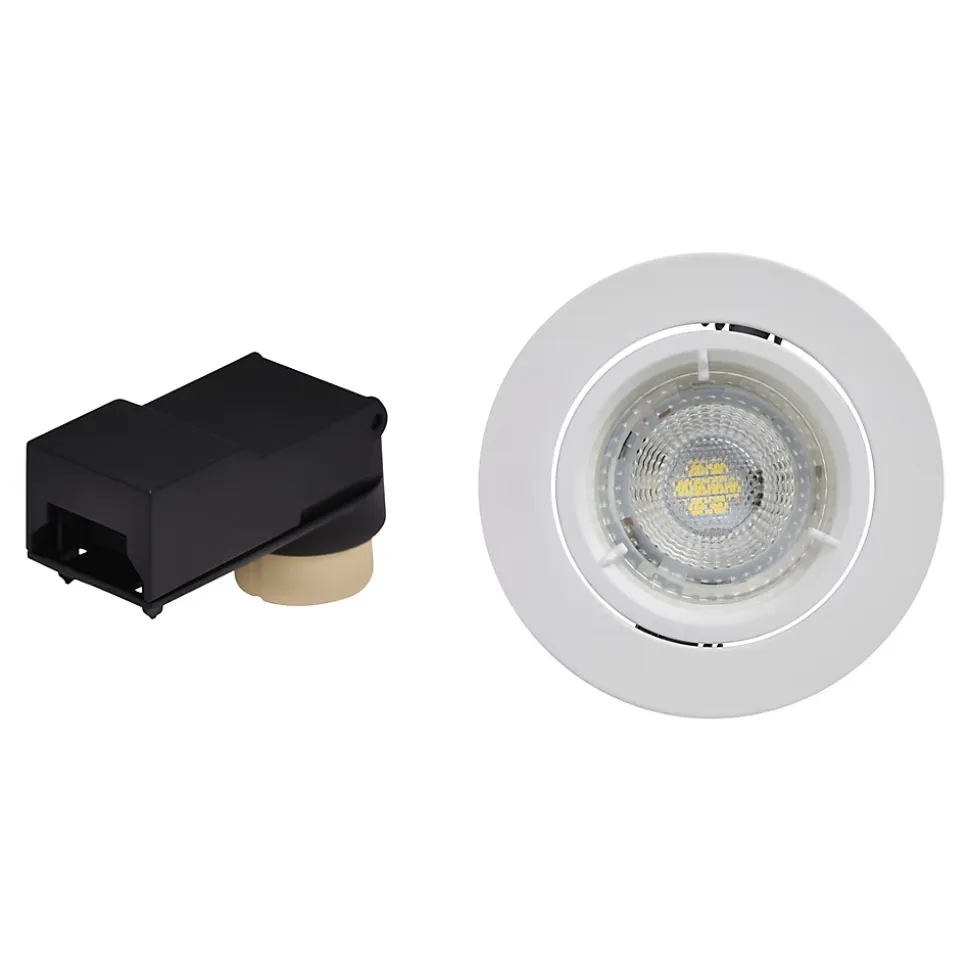 10 spots encastrables Salk GU10 blanc neutre IP20 450lm 4.9W Ø8.5xH.9.4cm blanc GoodHome