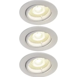 3 spots encastrables Salk GU10 blanc neutre IP20 450lm 4.9W Ø8.5xH.9.4cm blanc GoodHome