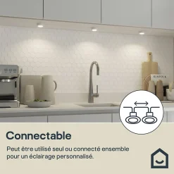 3 spots Ledyard LED intégrée blanc neutre IP20 200lm 2W Ø6,4xH.2cm blanc GoodHome