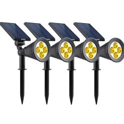 4 Spots solaires projecteurs SPIKY Blanc chaud 100LM