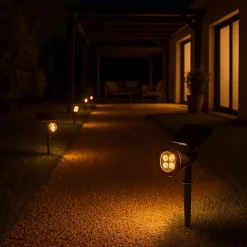 4 Spots solaires projecteurs SPIKY Blanc chaud 100LM