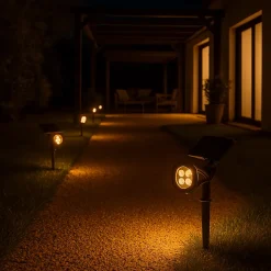 2 Spots solaires projecteurs SPIKY Blanc chaud 100LM