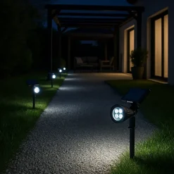 4 Spots solaires projecteurs SPIKY Blanc froid 100LM