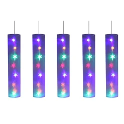 5 Tubes Lumineux avec Étoiles LED Multicolores 40 LED