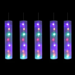 5 Tubes Lumineux avec Étoiles LED Multicolores 40 LED